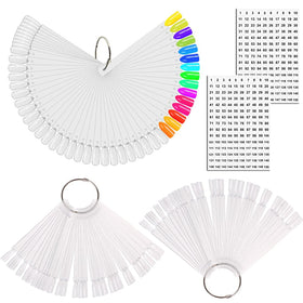 JASSINS front view of clear swatch set showing organized fan — salon-ready display