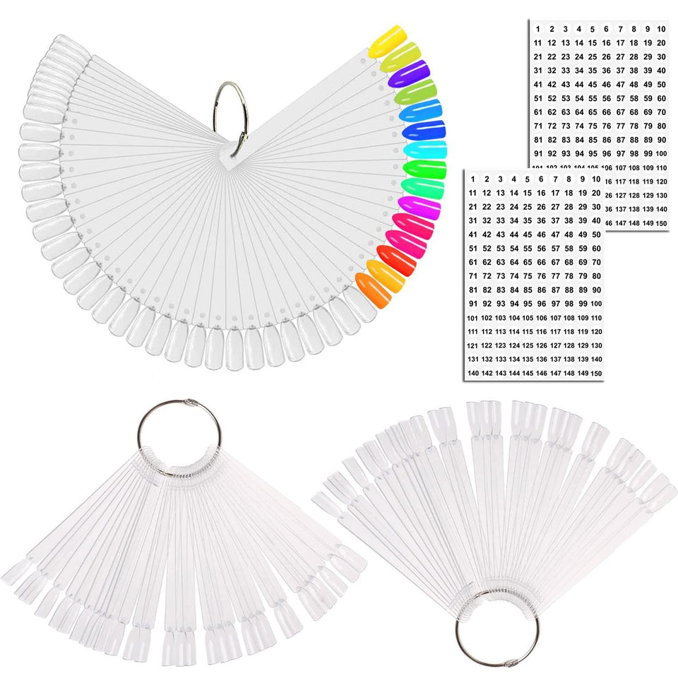 JASSINS front view of clear swatch set showing organized fan — salon-ready display