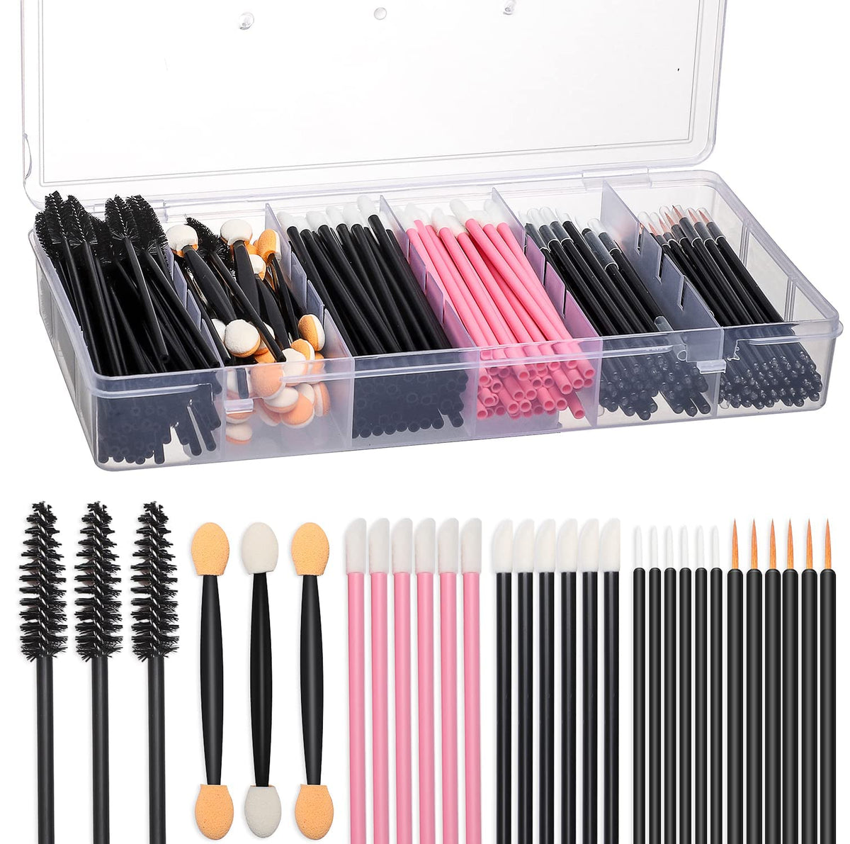 JASSINS clear organizer box showing neatly arranged disposable applicators and quick access