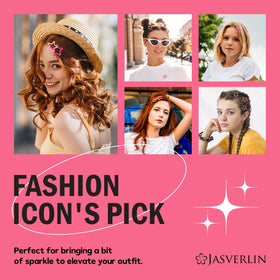 JASVERLIN star clips worn in hair demonstrating secure hold and retro style
