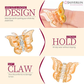 JASVERLIN clips in hair styling used to pin back bangs, adding a playful Y2K accent