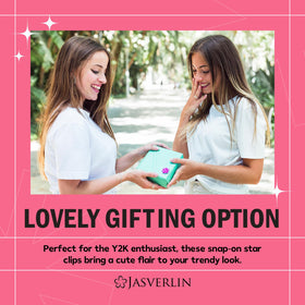 JASVERLIN star clip attached to backpack strap adding playful personalization