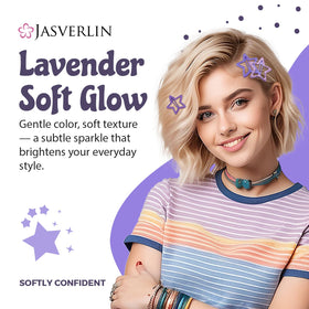 JASVERLIN glitter texture close-up on a star clip highlighting shimmer benefit