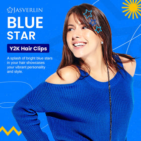JASVERLIN glitter blue star texture highlighting shimmer and sparkle