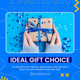 JASVERLIN star clip securing a half-up hairstyle for lasting hold