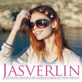 JASVERLIN lifestyle fashion setting with clips accessorizing an outfit for everyday color pop