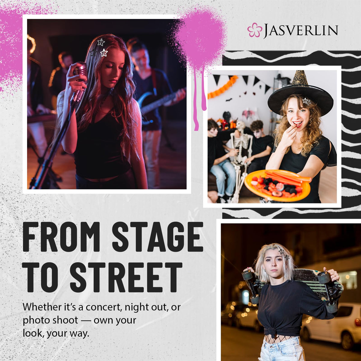 JASVERLIN textured matte coating on clip surface offering non-slip grip and durability