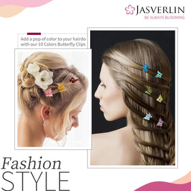 JASVERLIN mini clips placed along a braid for decorative accent and hold benefit