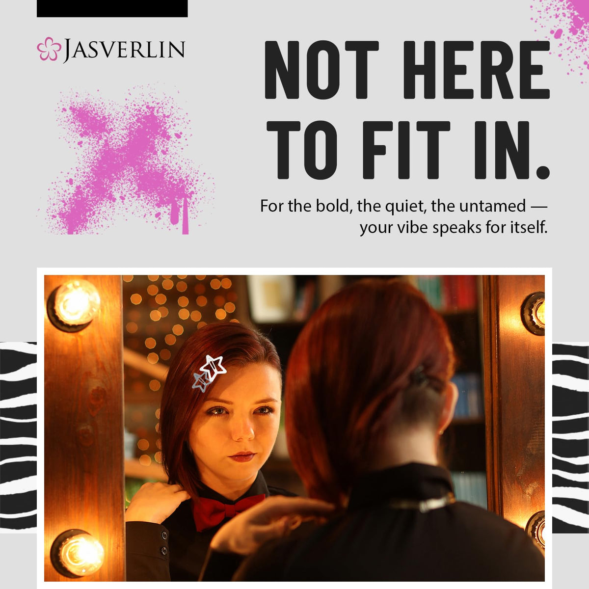 JASVERLIN small and medium clip side-by-side showing size difference and styling options