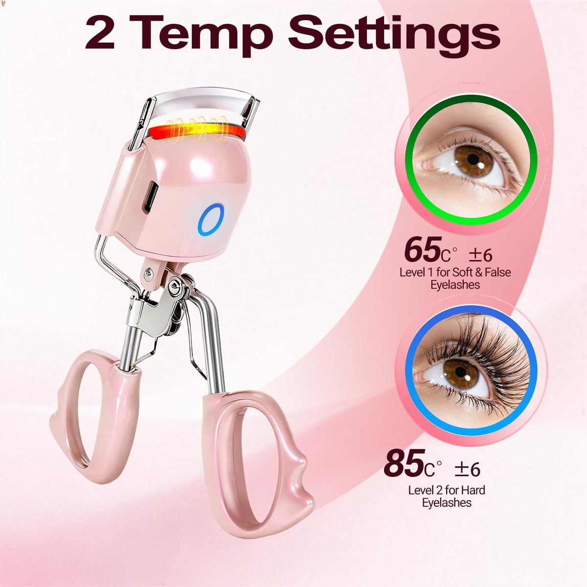 Javtoku curler held in hand to show compact size and portability for travel convenience