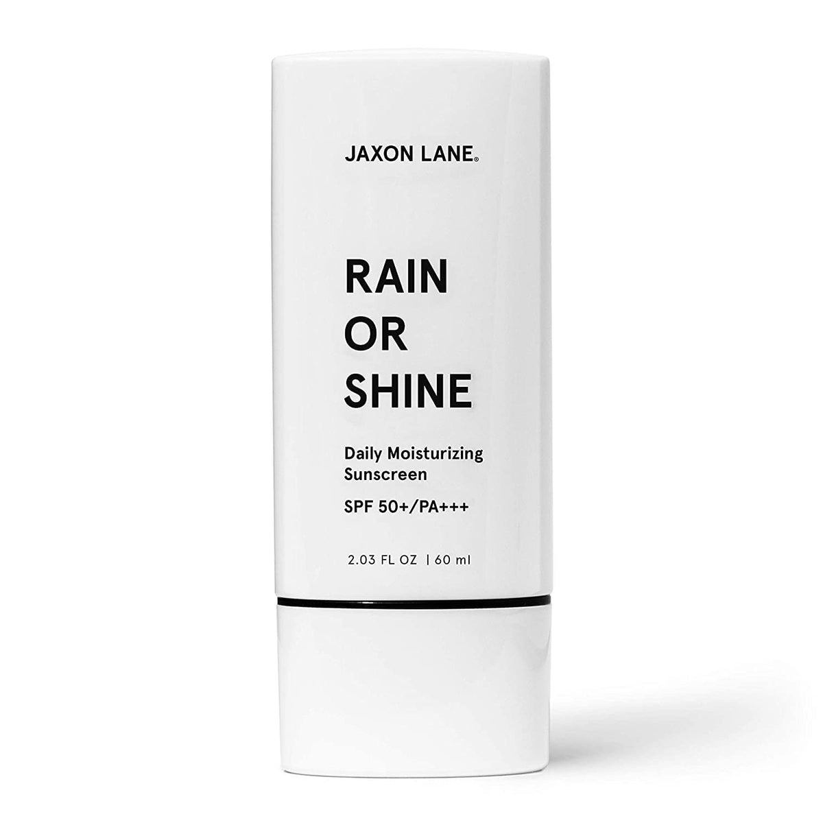 JAXON LANE front tube showing SPF 50 and fragrance-free benefit