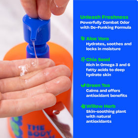 JB SKRUB foam texture on hand demonstrating gentle cleansing