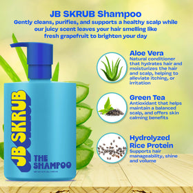Aloe vera green tea and rice protein trio for JB SKRUB ingredient benefits