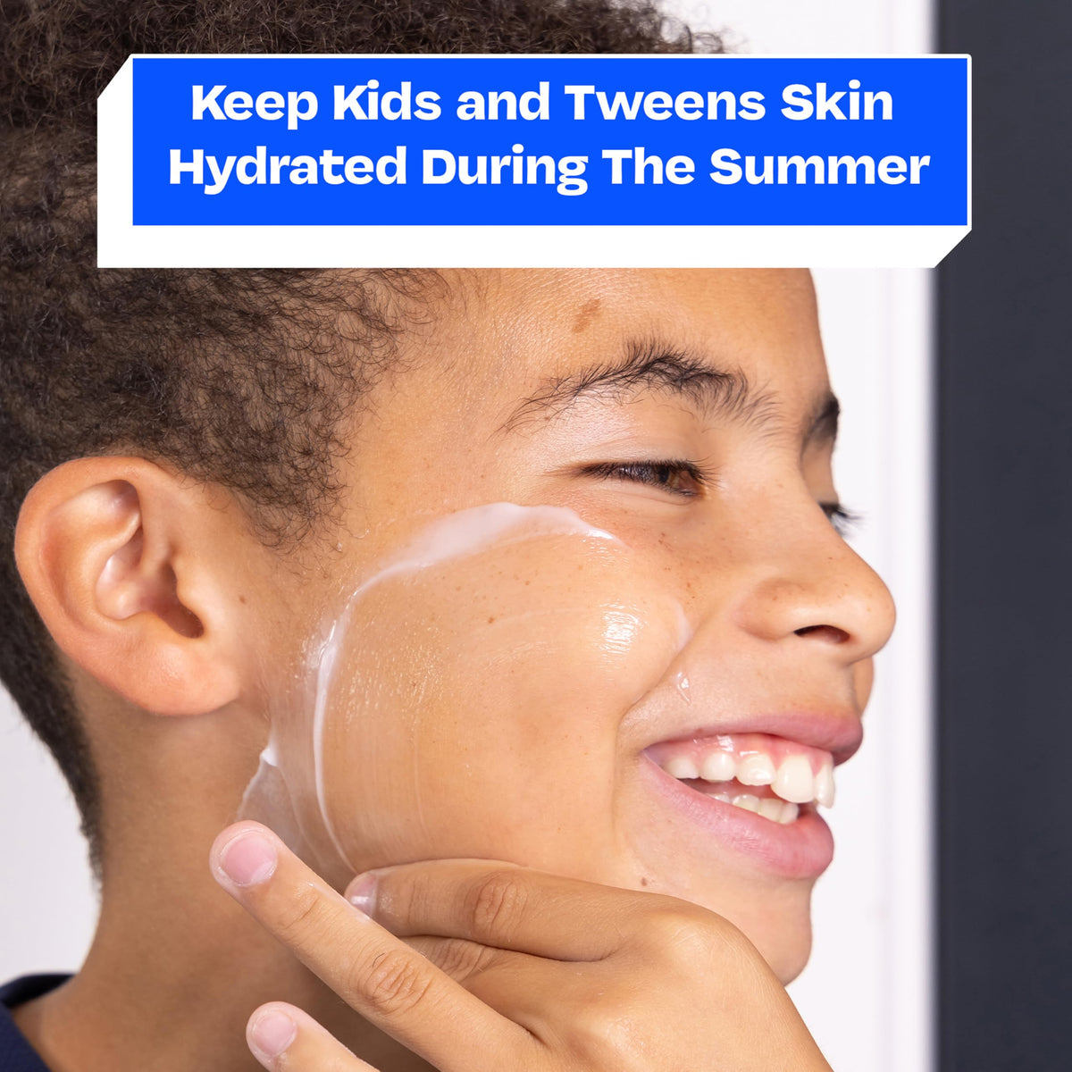 JB SKRUB teen applying lotion after school indicating soothing, oil-control benefit