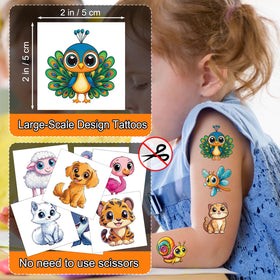 JCFIRE child wearing cheek tattoo happily, showing playful look