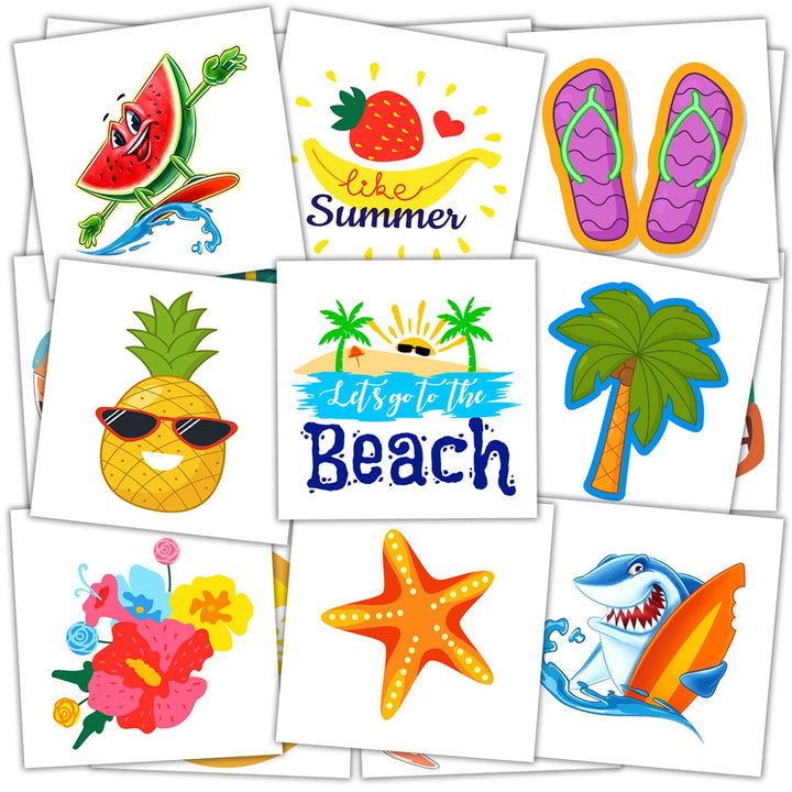 JCFIRE front packaging showing 102-piece tropical tattoo set and variety