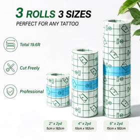 Jconly three rolls laid flat showing widths for precise coverage