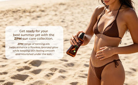 jeallis bottle on sandy beach conveying tropical scent and vacation mood