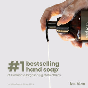 Jean & Len bottle placed beside a sink for convenient everyday use