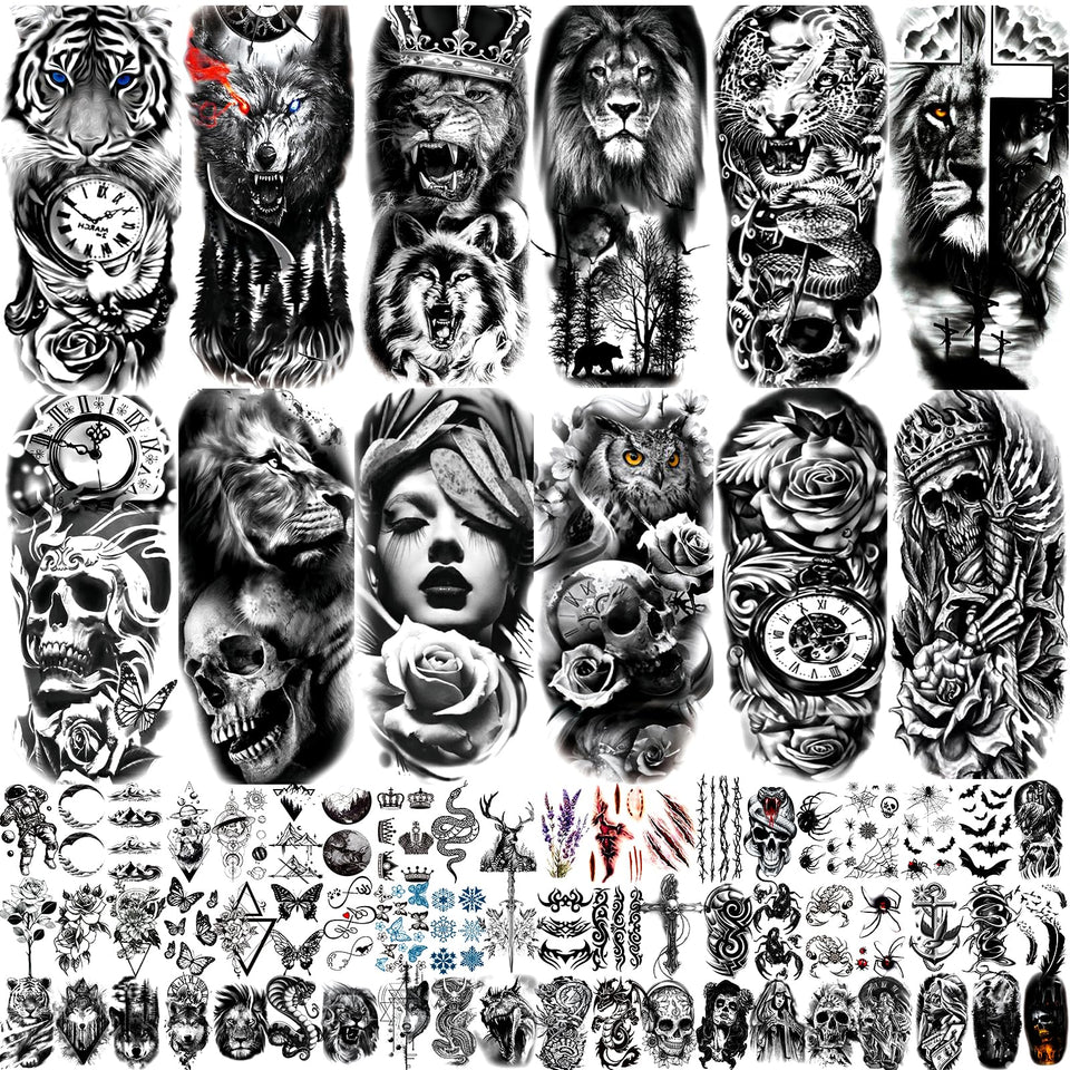 JEEFONNA front packaging showing full 82-sheet tattoo kit and variety