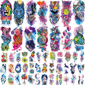 JEEFONNA front packaging showing full 86-sheet tattoo kit and variety