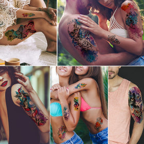 JEEFONNA festival scene with applied tattoos demonstrating waterproof wear