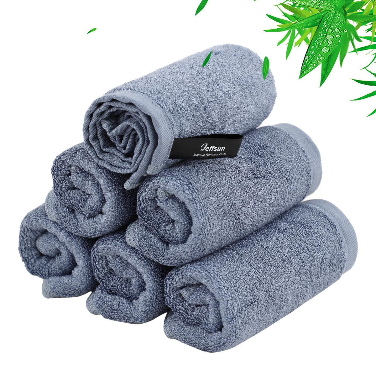 JEFFSUN front pack of slate blue cloths showing neat six-pack and compact size