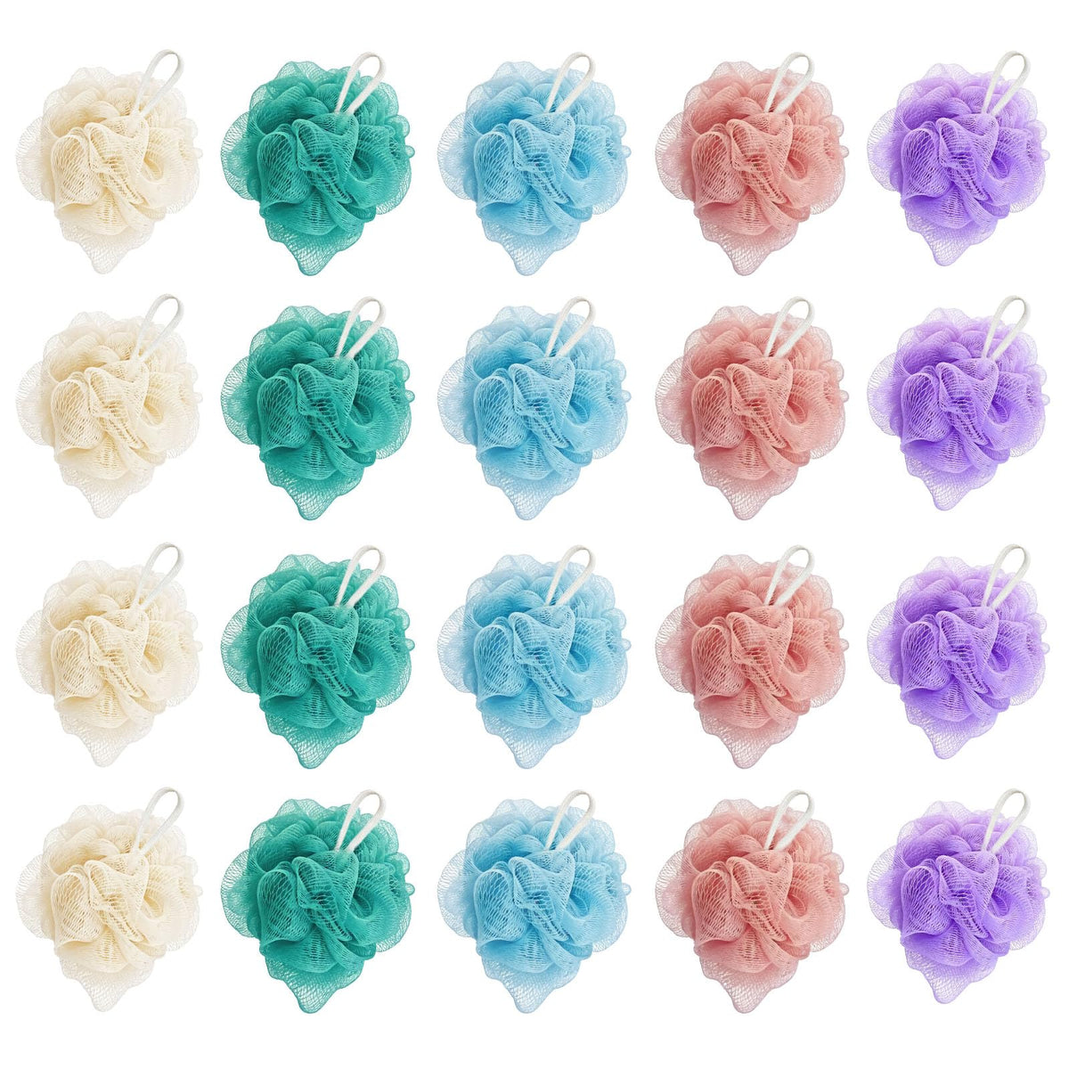 Jegruda front packaging showing 20 mini loofahs and compact benefits