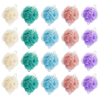 Jegruda front packaging showing 20 mini loofahs and compact benefits