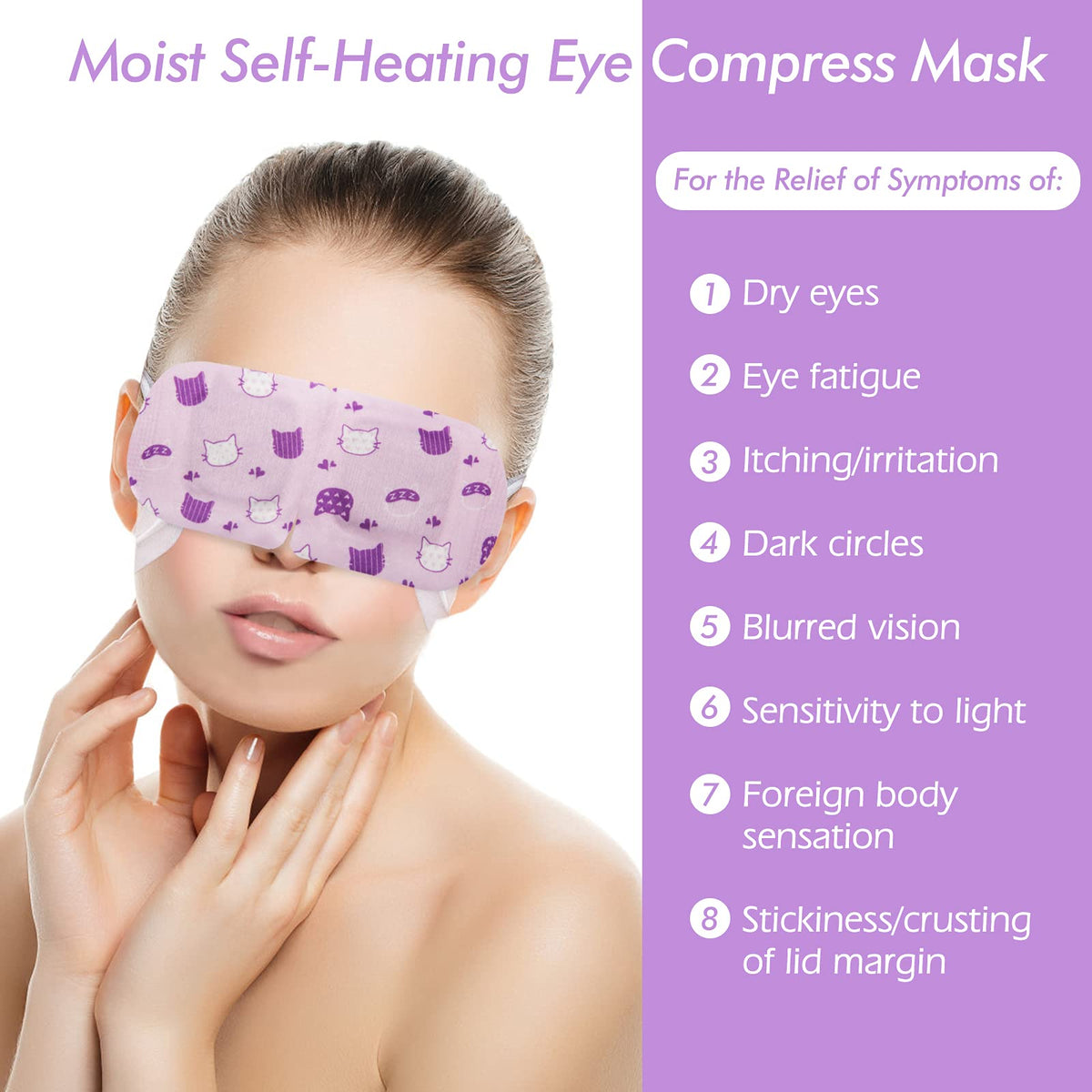 Jekeno mask on model relaxing to reduce eye strain and aid rest