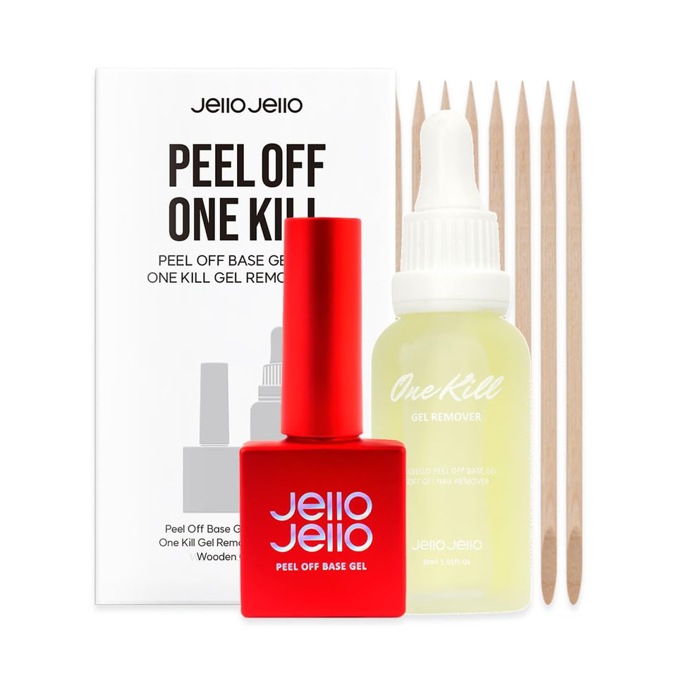 JelloJello front packaging showing base gel and remover for easy setup
