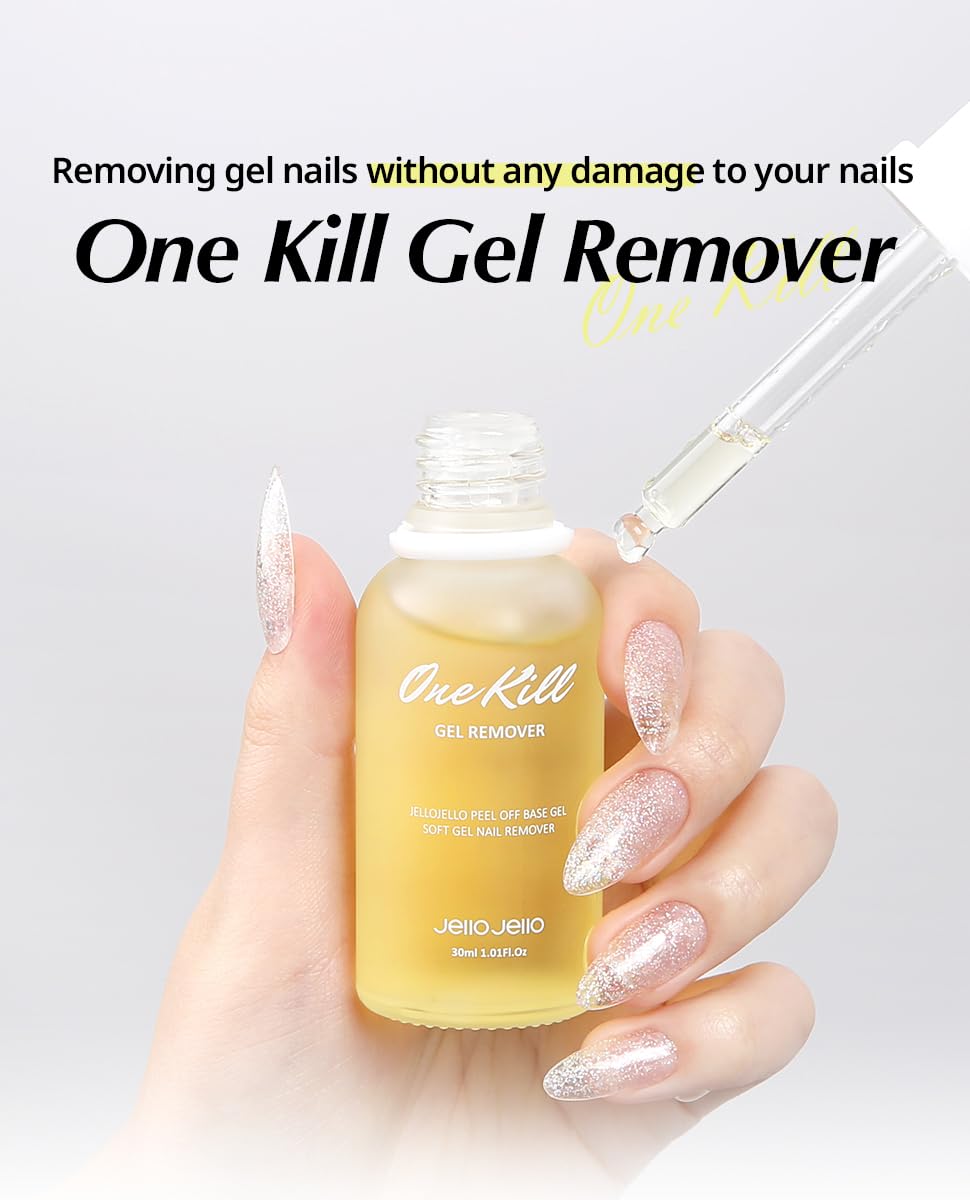 JelloJello home manicure setup with bottles and lamp for salon-quality convenience