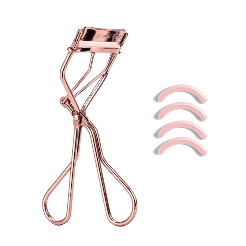 Jenny Patinkin front view of curler showing dark rose gold finish and elegant design benefit