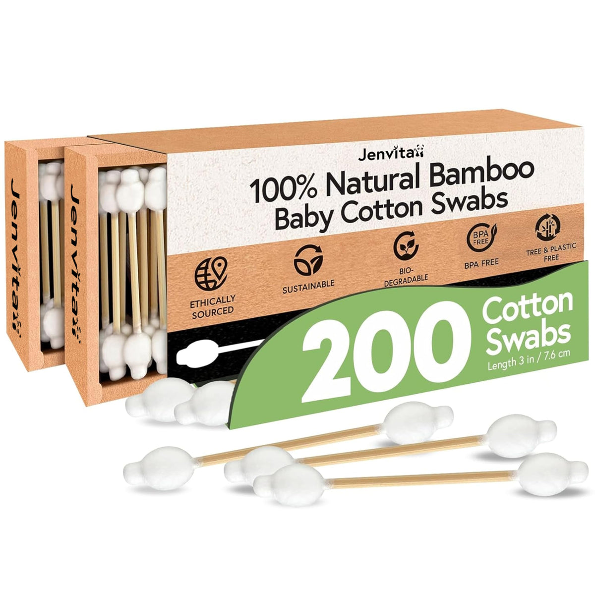 Jenvita front packaging showing 200-pack and eco benefits for easy choice