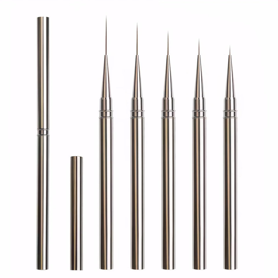 JEONEKID front view of five liner brushes showing set and packaging benefit precision