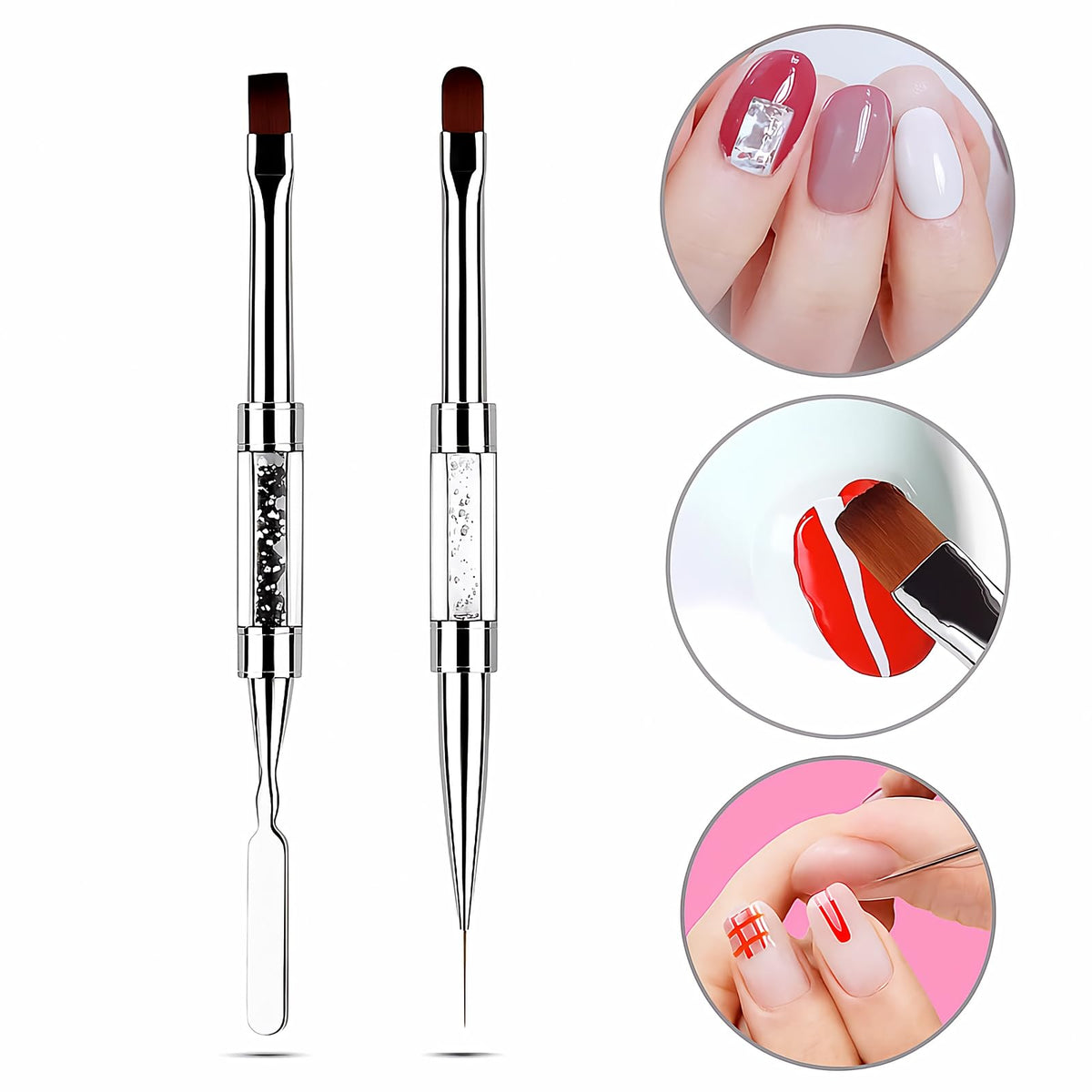 JEONEKID brushes next to a coin to show compact size and travel convenience