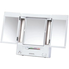 JERDON front view with white base showing tri-fold design and clean styling benefit