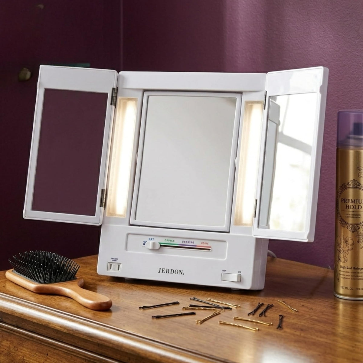 JERDON on a vanity in a lifestyle setting showing polished setup and usability