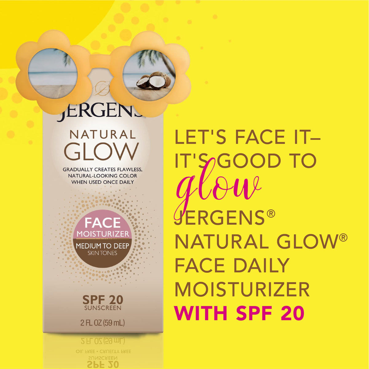 Jergens 2 oz bottle in hand to show compact travel-friendly size