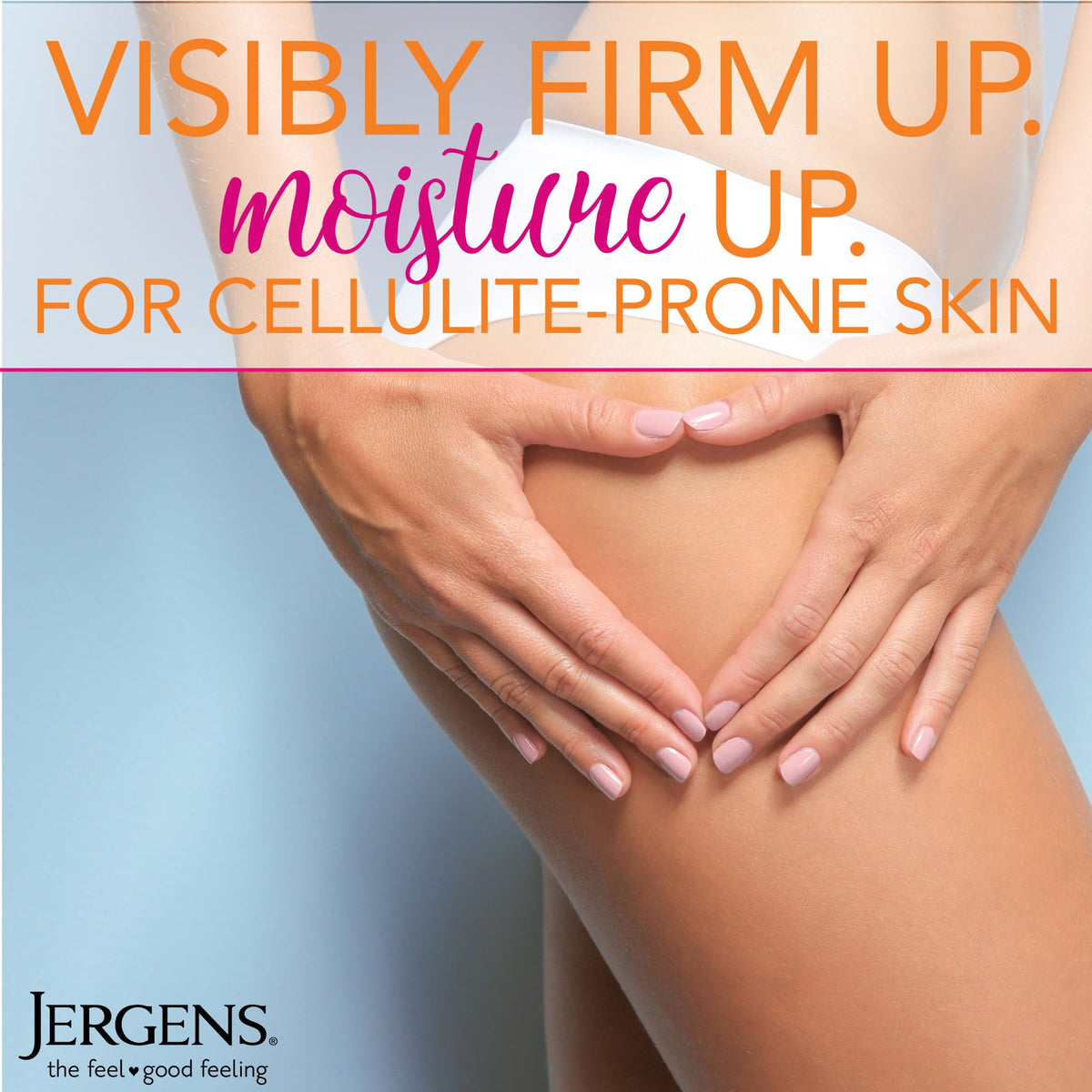 Jergens applying lotion on arm illustrating immediate softening benefit
