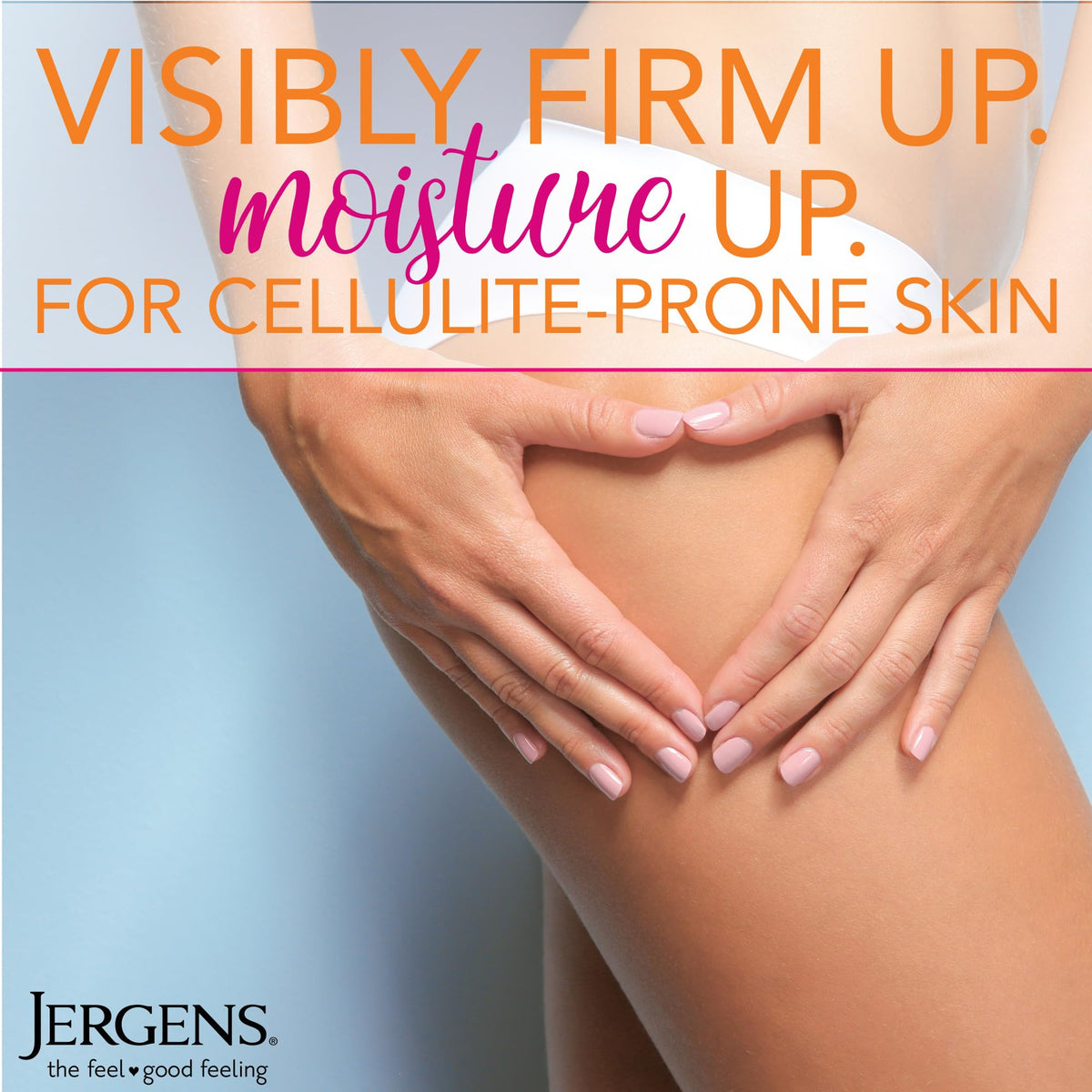 Jergens lotion applied on forearm showing quick absorption and smoother look
