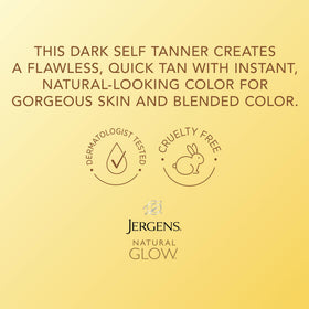 Jergens before and after arm comparison showing natural bronze