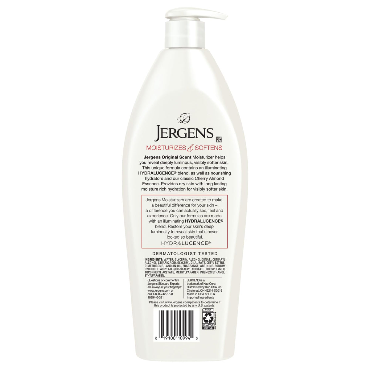 Cherry and almond visual paired with Jergens bottle to evoke signature scent