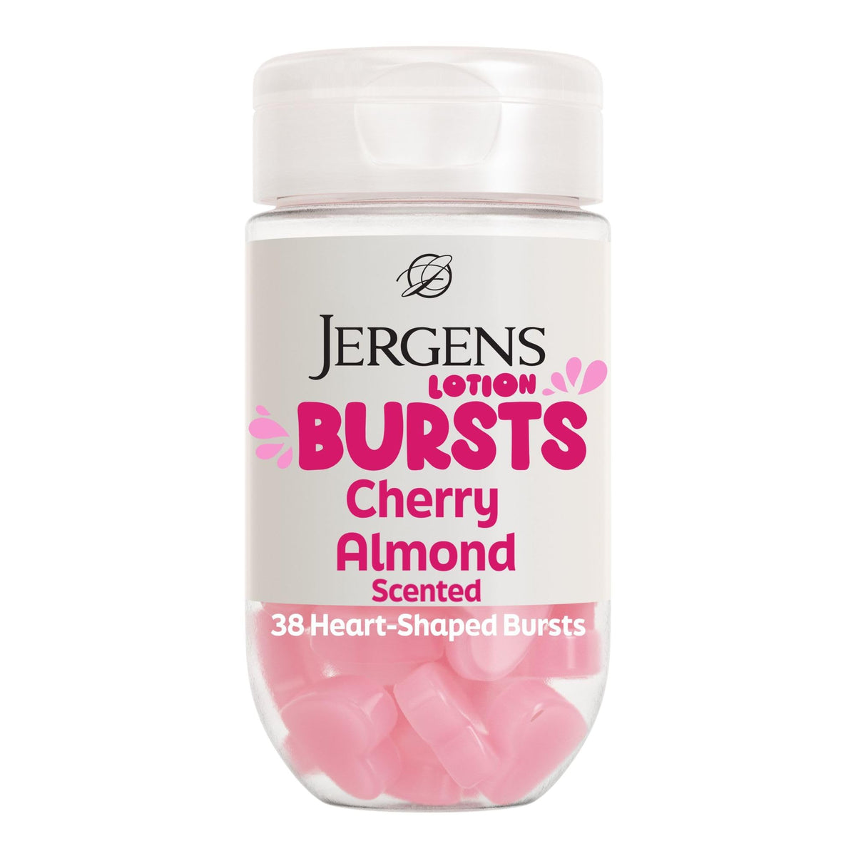 Jergens front packaging showing product count and cherry almond scent benefit