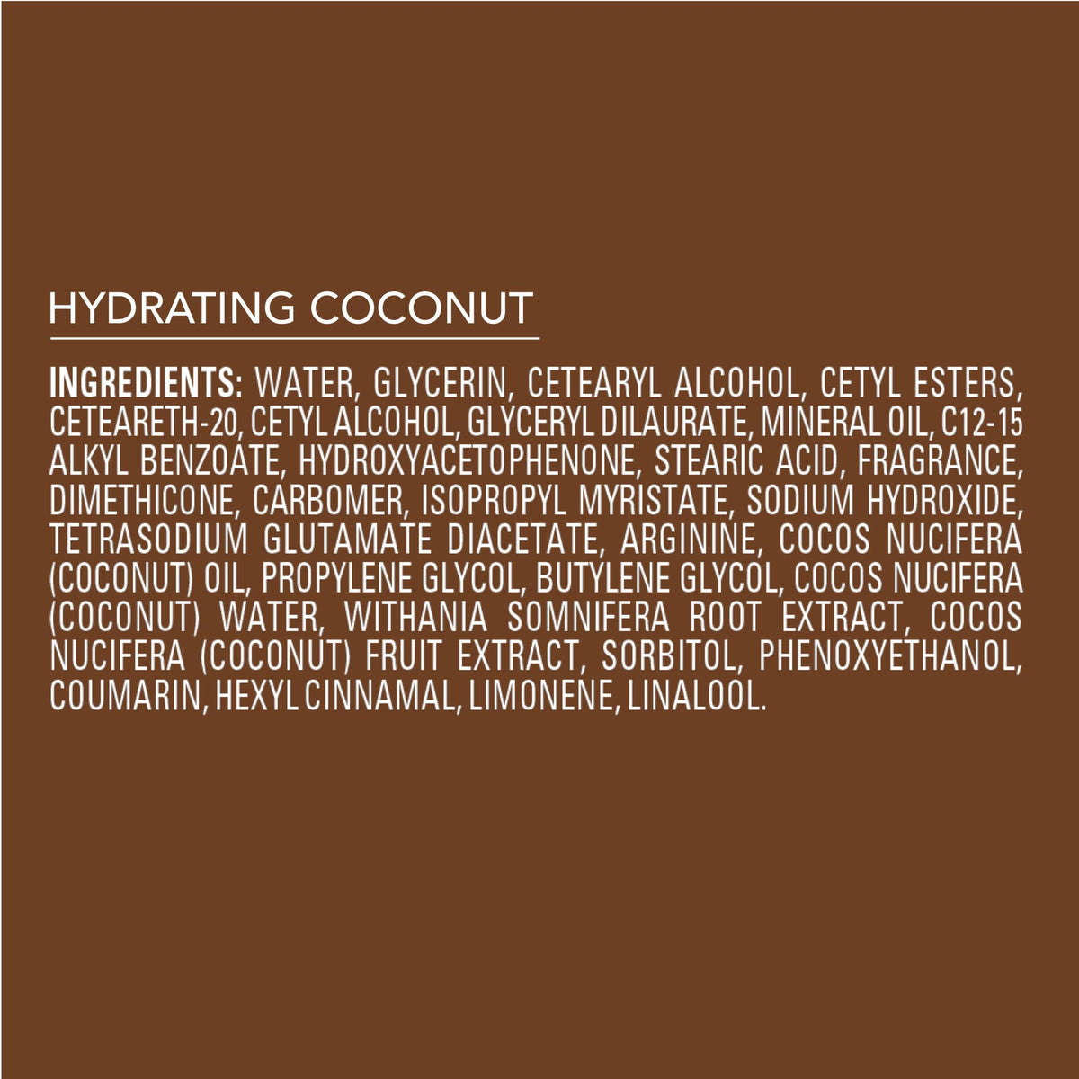 Coconut halves beside Jergens bottle to show coconut oil and water ingredients and natural hydration