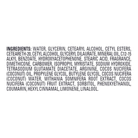 Jergens ingredients label highlighting coconut oil and water benefit