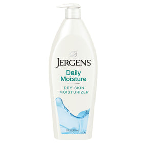 Jergens front packaging showing 21 oz bottle and hydration benefit