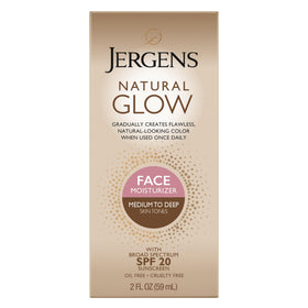 Jergens front packaging showing SPF 20 and gradual tan benefits