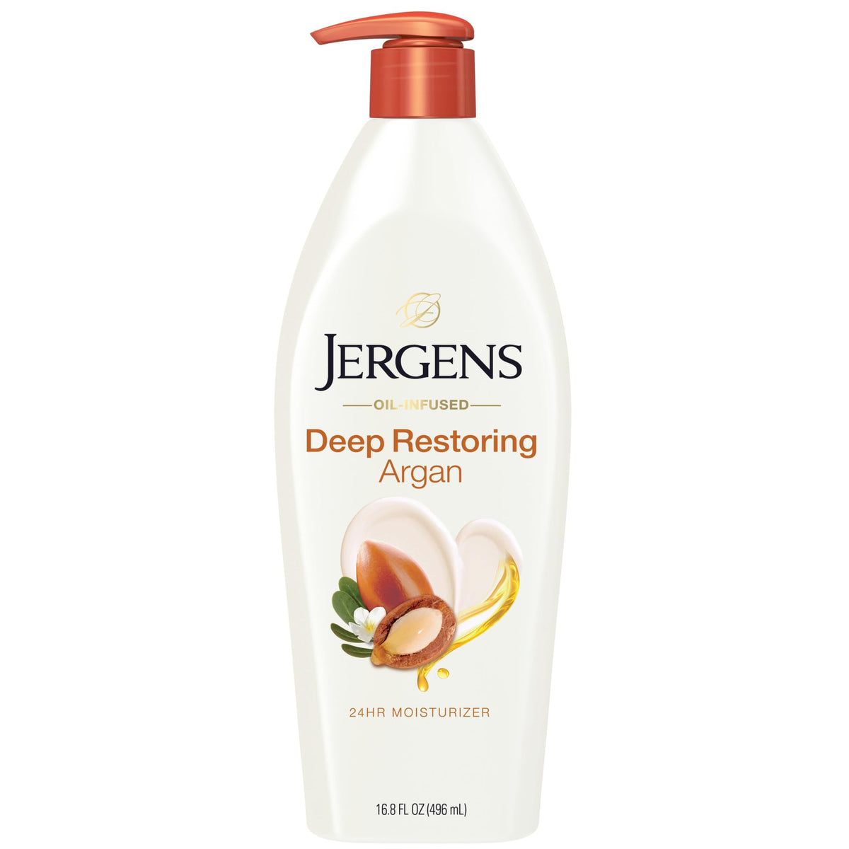 Jergens front packaging 16.8 oz pump showing product and label for easy identification