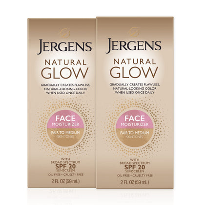 Jergens front packaging showing SPF 20 and daily glow benefits